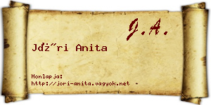 Jóri Anita névjegykártya